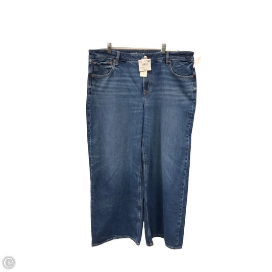Jeans Wide Leg By American Eagle In Blue Denim, Size: 16