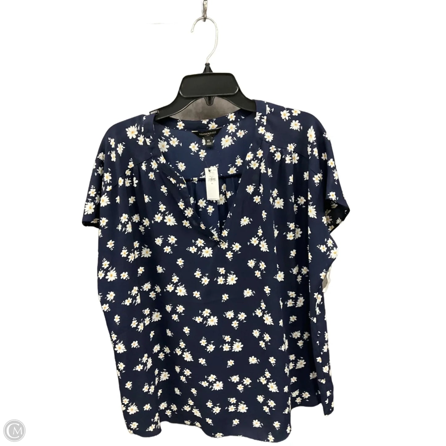 Top Short Sleeve By Banana Republic In Blue, Size: Xl