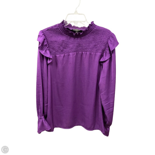 Top Long Sleeve By Banana Republic In Purple, Size: Xl