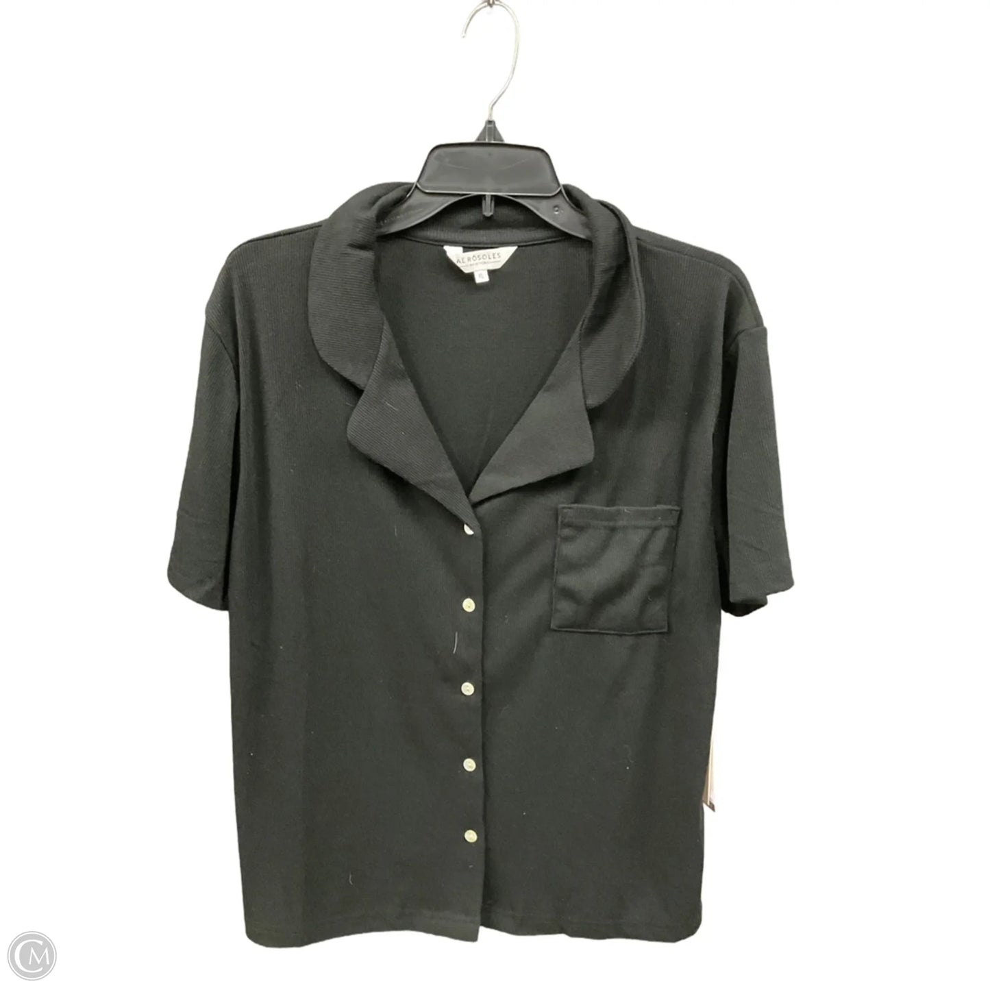 Top Short Sleeve Basic By Aerosoles In Black, Size: Xl