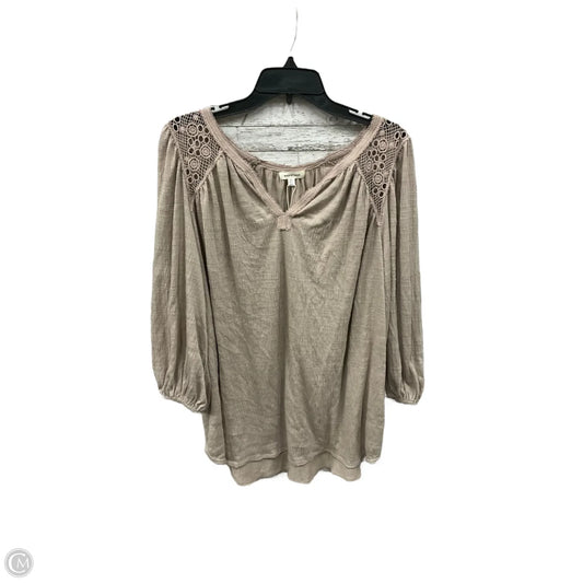 Top 3/4 Sleeve By Max Studio In Grey, Size: 2x