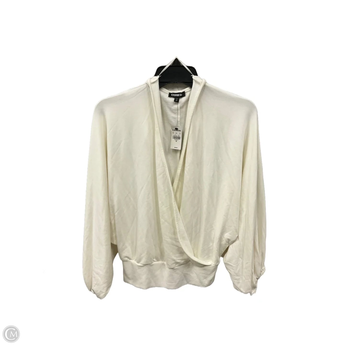 Top Long Sleeve By Express In White, Size: Xs