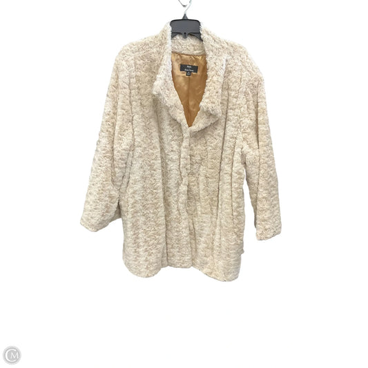 Coat Faux Fur & Sherpa By Dennis Basso Qvc In Cream, Size: 3x