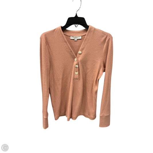 Top Long Sleeve By Loft In Coral, Size: L