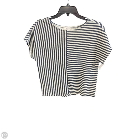 Top Short Sleeve By Loft In Striped Pattern, Size: L