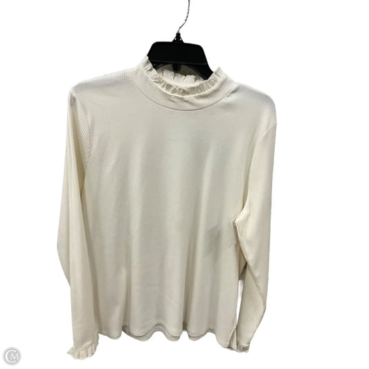 Top Long Sleeve By Isaac Mizrahi In Cream, Size: L