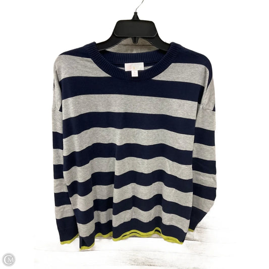 Top Long Sleeve Basic By Belle By Kim Gravel In Blue & Grey, Size: M