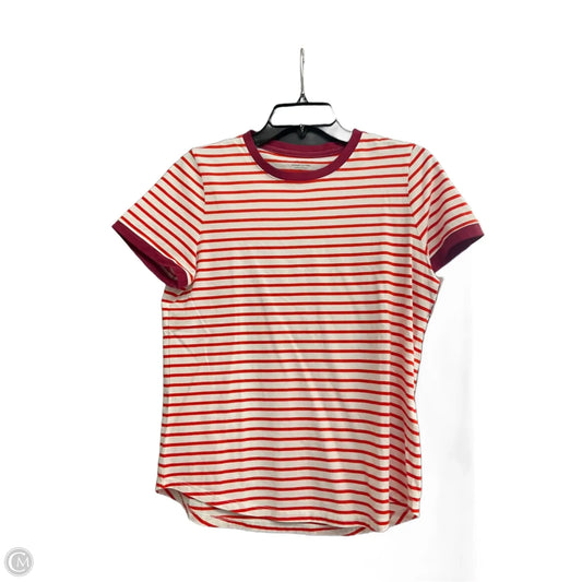 Top Short Sleeve Basic By Banana Republic In Striped Pattern, Size: S