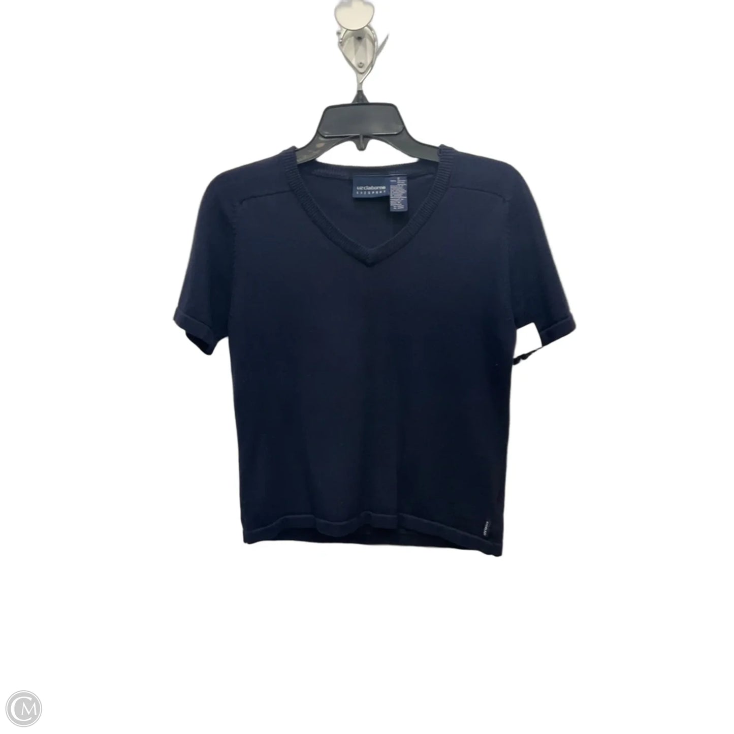 Top Short Sleeve Basic By Liz Claiborne In Navy, Size: S