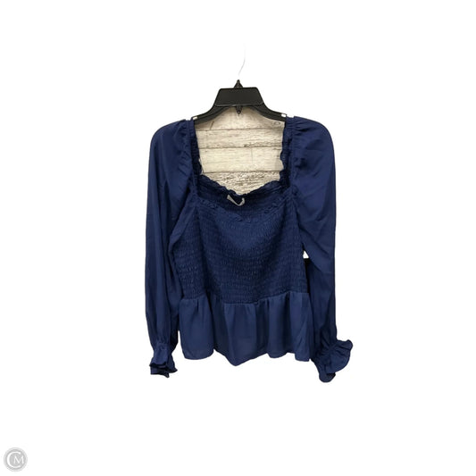 Top Long Sleeve By 89th And Madison In Navy, Size: 1x