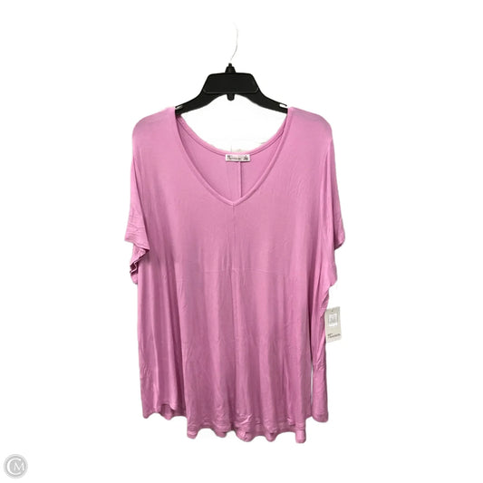 Top Short Sleeve By 89th And Madison In Pink, Size: 2x