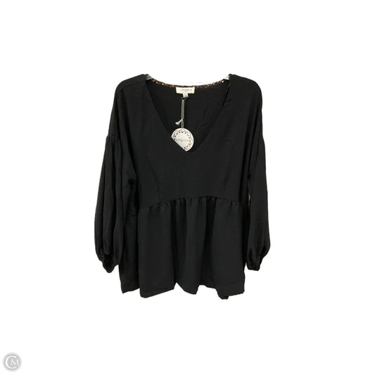 Top 3/4 Sleeve By Umgee In Black, Size: 1x