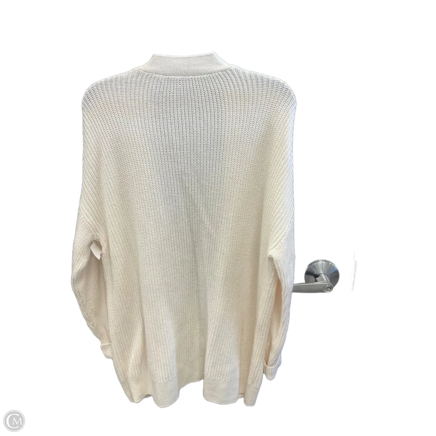 Sweater Cardigan By Loft In Cream, Size: Xxl