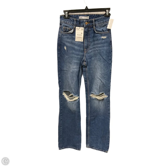 Jeans Wide Leg By Zara In Blue Denim, Size: 2