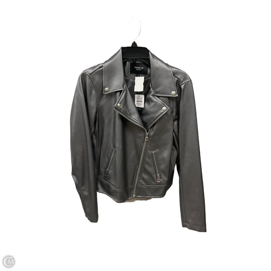 Jacket Moto By Torrid In Silver, Size: L