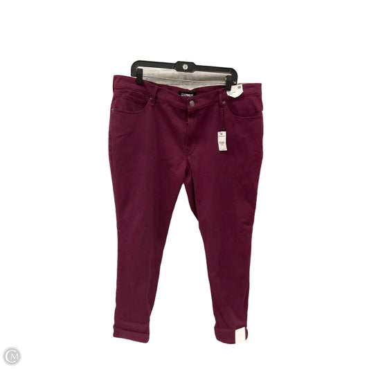 Pants Cropped By Express In Red, Size: 18