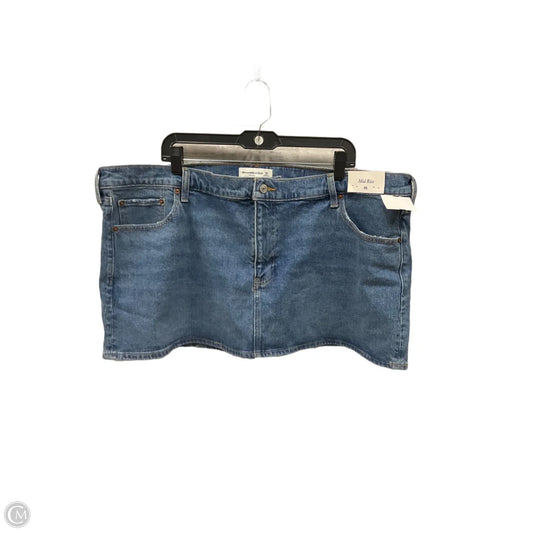 Skirt Midi By Abercrombie And Fitch In Blue Denim, Size: 18