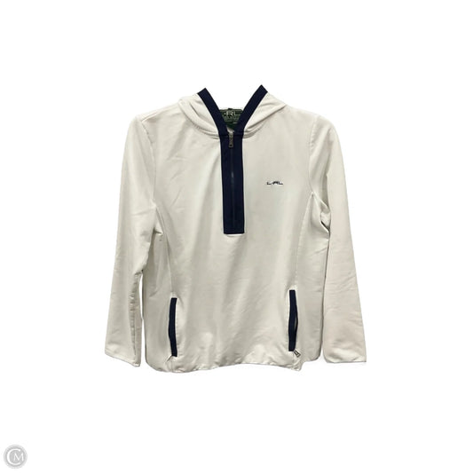 Athletic Jacket By Lauren By Ralph Lauren In Blue & White, Size: L