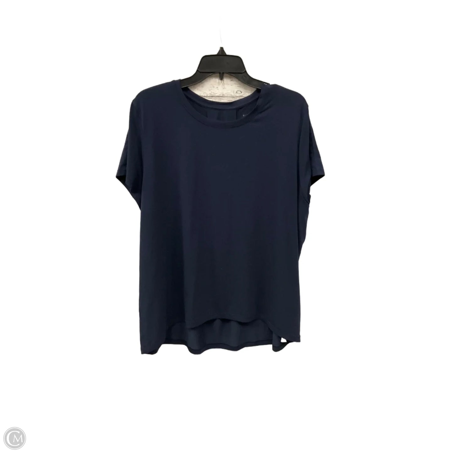 Top Short Sleeve By Athleta In Navy, Size: L