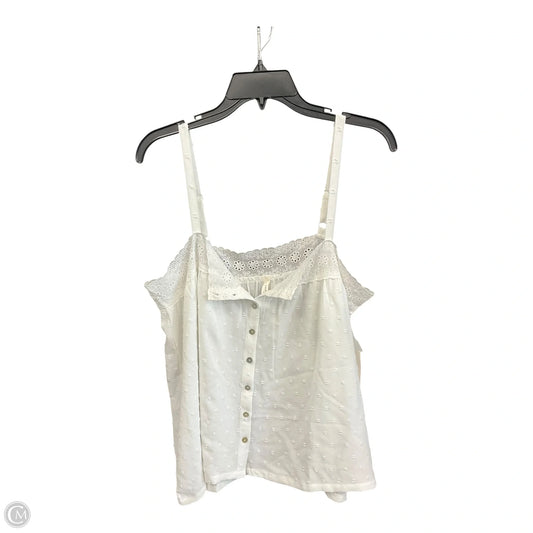 Blouse Sleeveless By Laura Ashley In White, Size: Xl