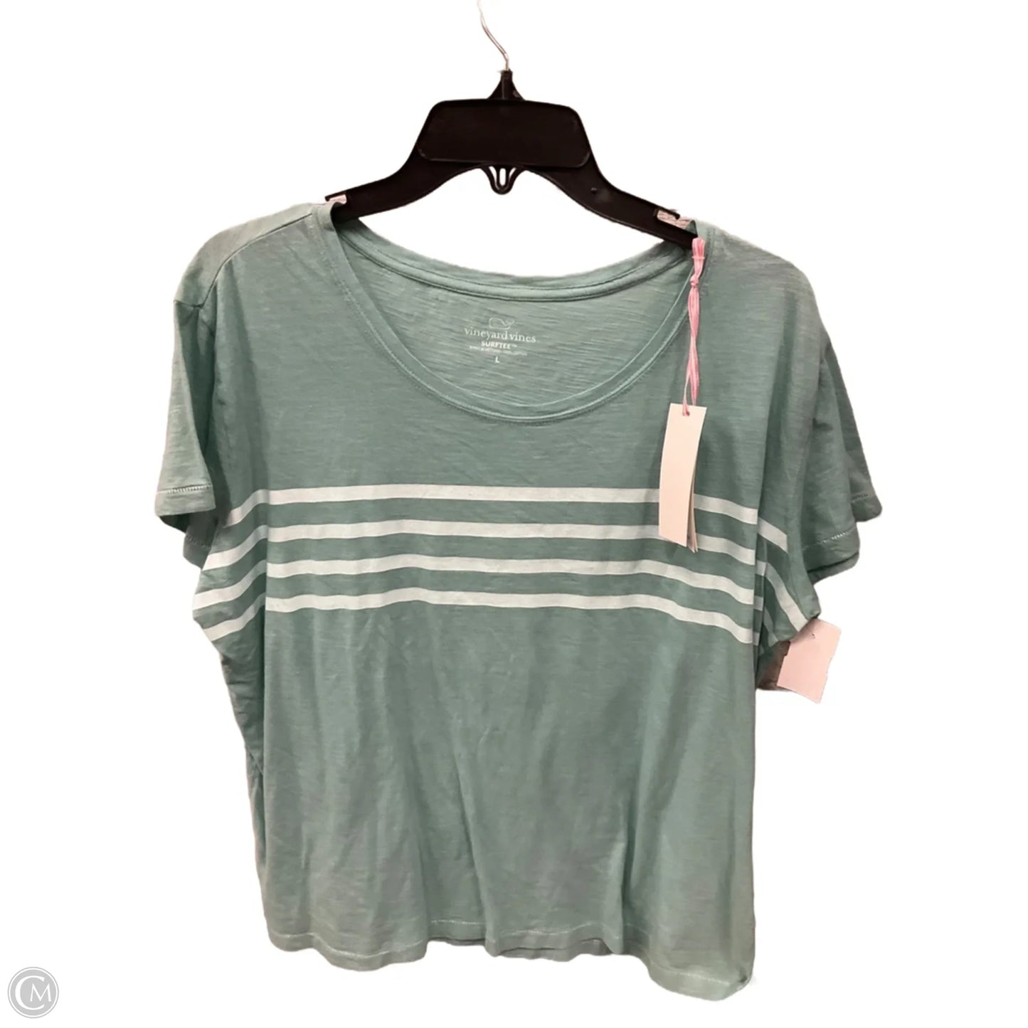 Top Short Sleeve Basic By Vineyard Vines In Teal, Size: L