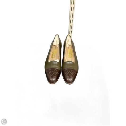 Shoes Luxury Designer By Ferragamo In Brown, Size: 9