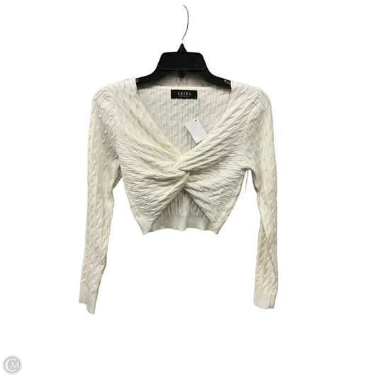 Top Long Sleeve By Akira In White, Size: S