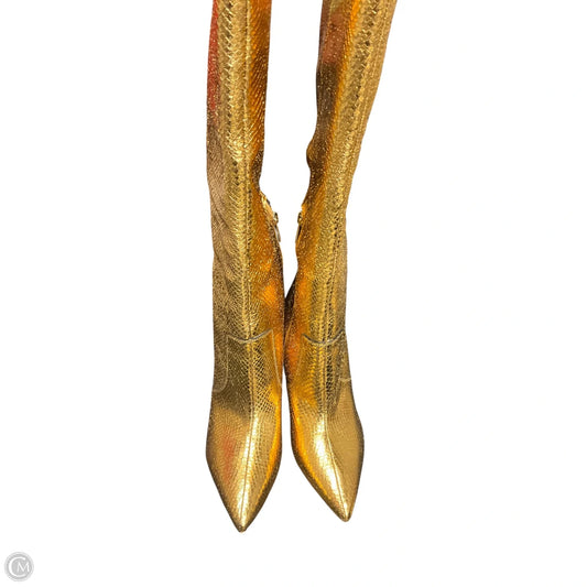 Boots Knee Heels By Marc Fisher In Gold, Size: 8