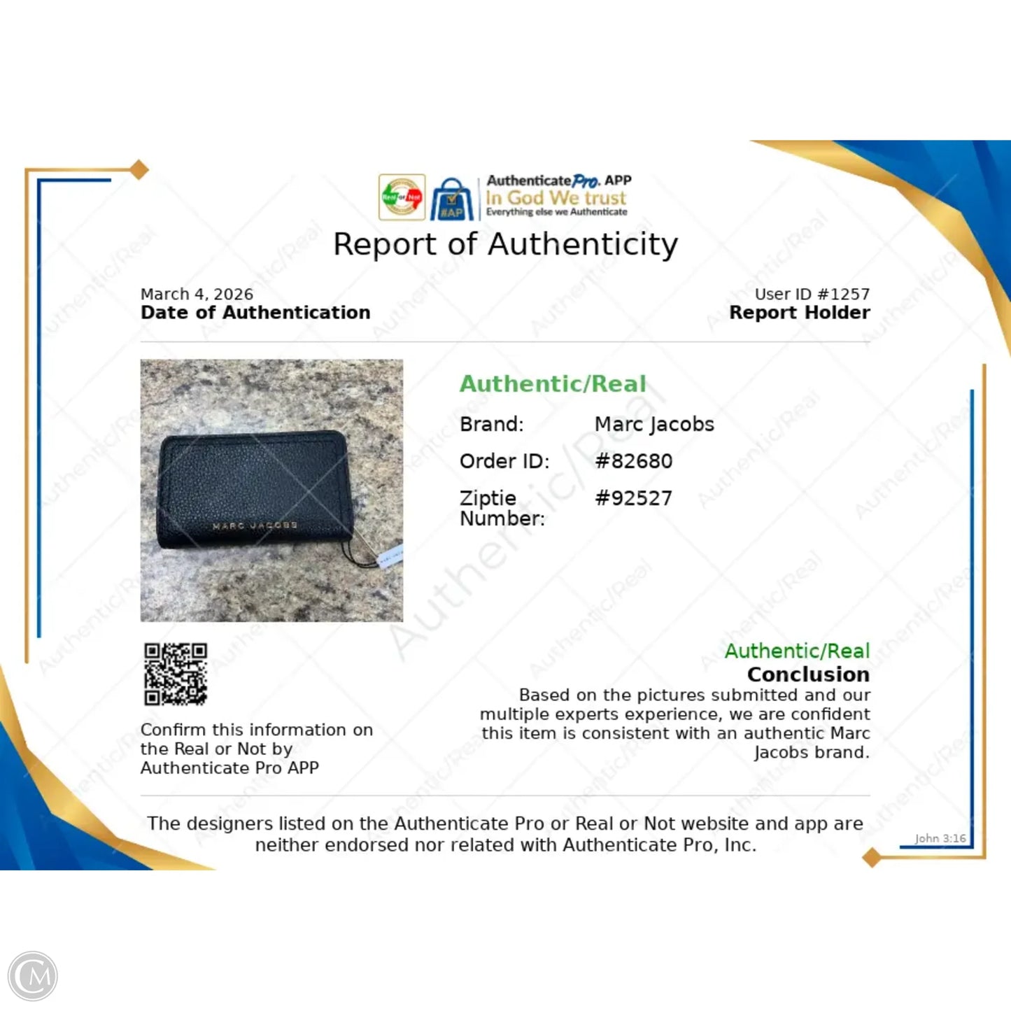 Wallet Luxury Designer By Marc Jacobs, Size: Medium