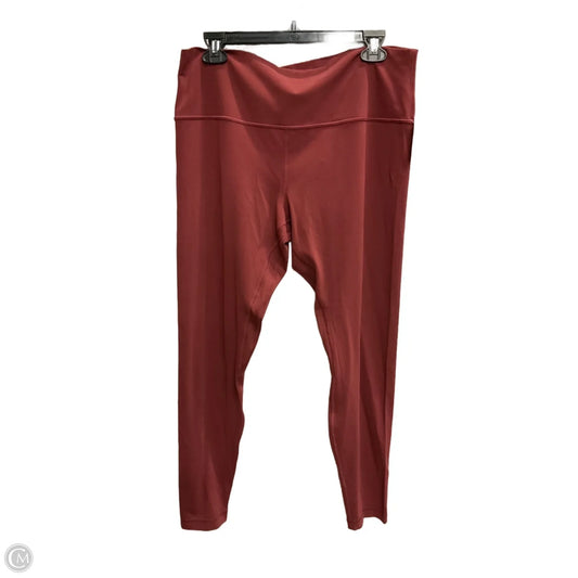 Athletic Leggings By Lululemon In Red, Size: Xxl