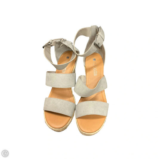 Shoes Heels Wedge By Clothes Mentor In Grey, Size: 8