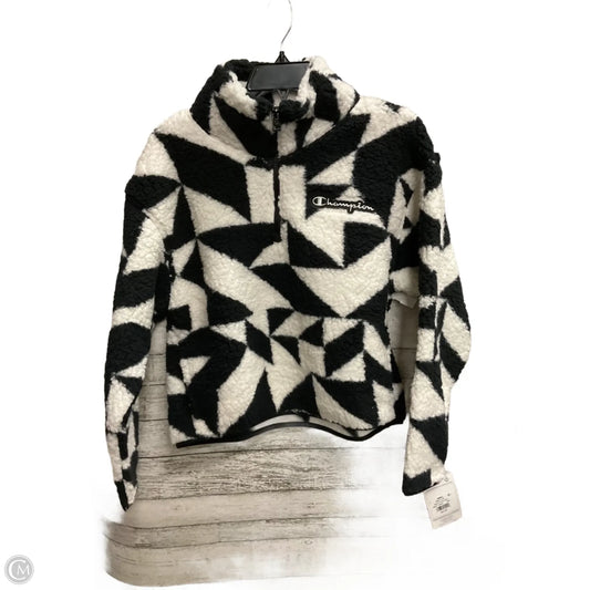 Sweatshirt Collar By Champion In Black & White, Size: Xs