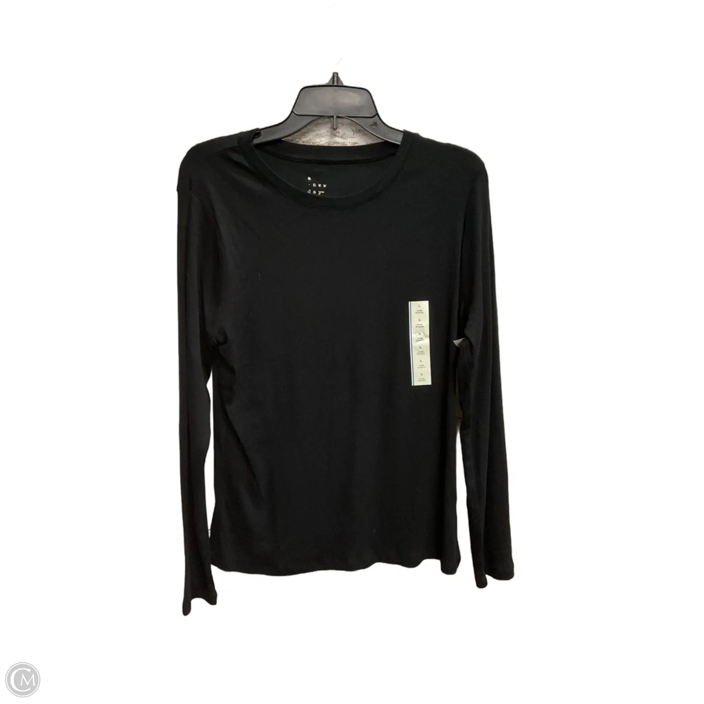 Top Long Sleeve Basic By A New Day In Black, Size: L