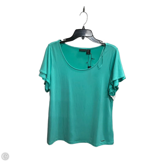 Top Short Sleeve Basic By Tahari In Aqua, Size: L