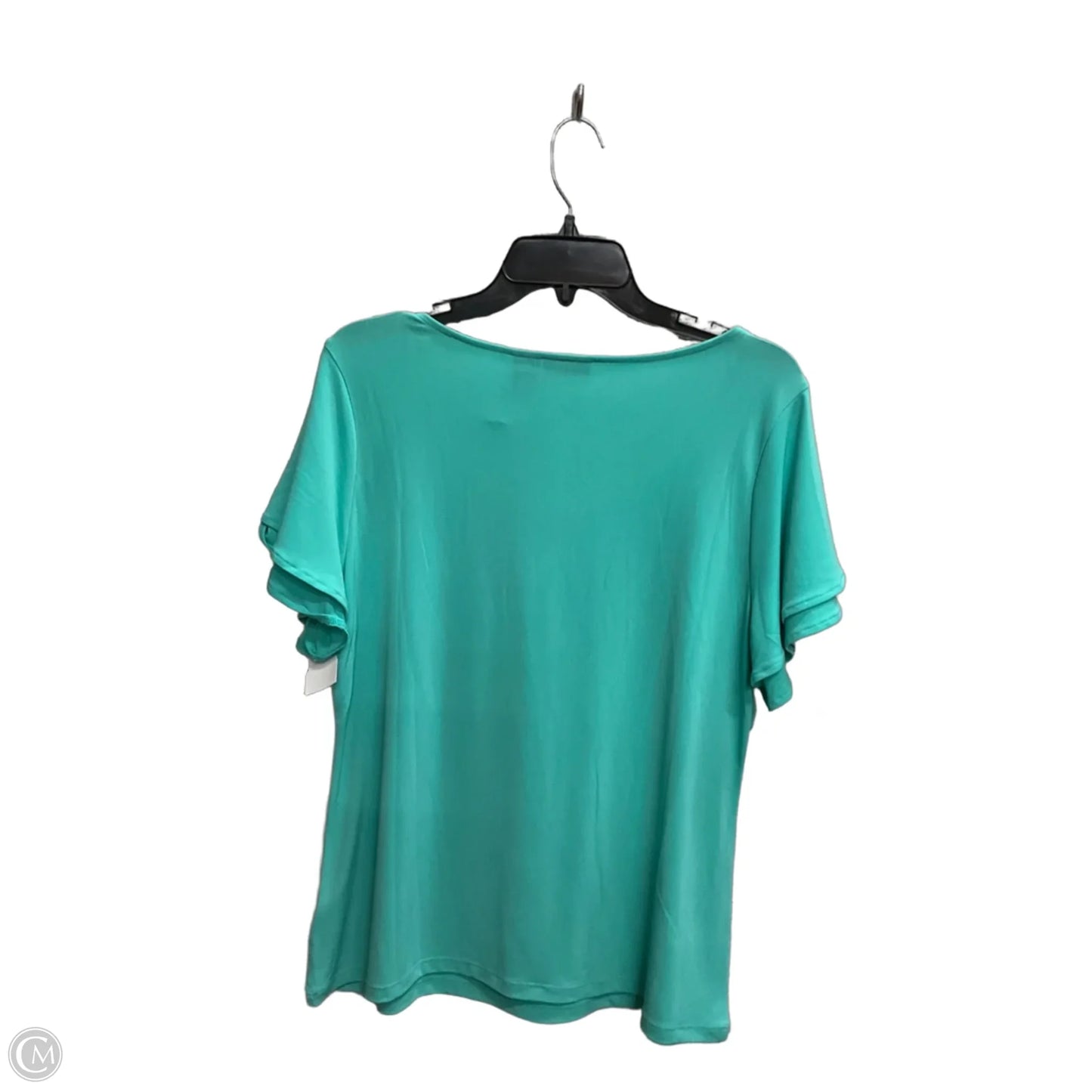 Top Short Sleeve Basic By Tahari In Aqua, Size: L