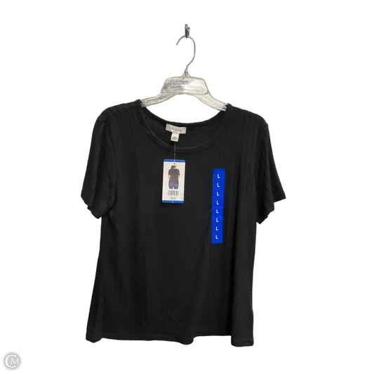 Top Short Sleeve Basic By Vintage America In Black, Size: L
