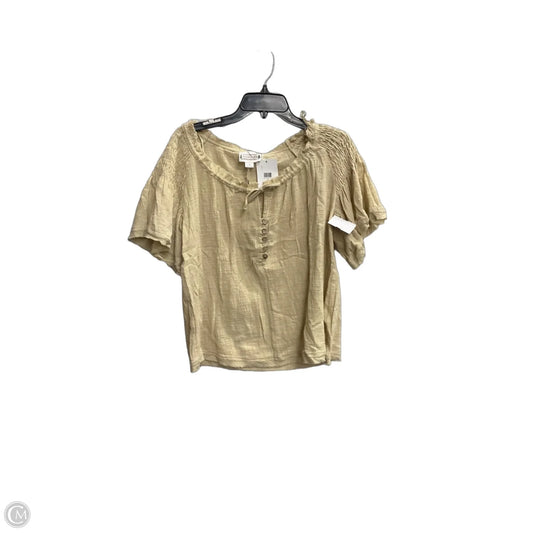 Top Short Sleeve By Loveriche In Tan, Size: S