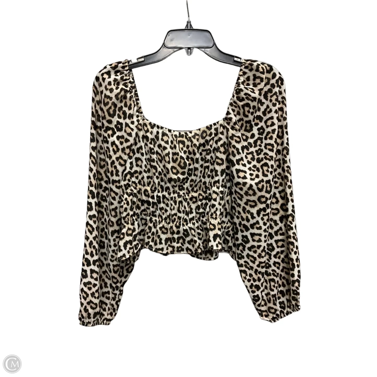Top Long Sleeve By H&m In Animal Print, Size: L