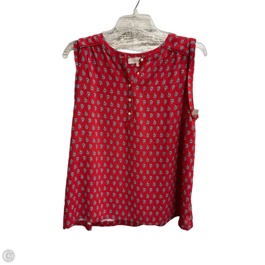 Top Sleeveless By Loft In Red, Size: Mp