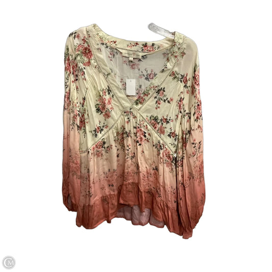 Top 3/4 Sleeve By Penelope Rose In Floral Print, Size: L