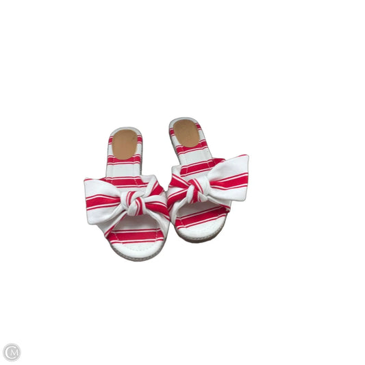 Sandals Flats By J. Crew In Red & White, Size: 6