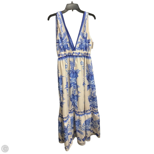 Dress Casual Maxi By Shein In Blue & White, Size: M