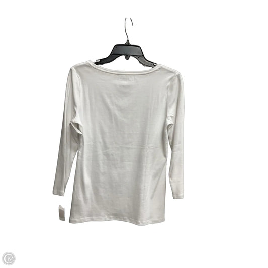 Top Long Sleeve Basic By Talbots In White, Size: S