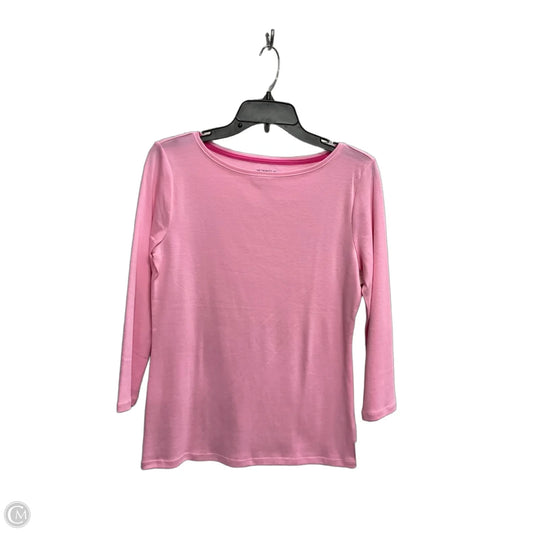 Top Long Sleeve Basic By Talbots In Pink, Size: S