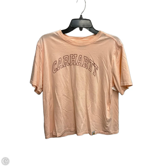 Top Short Sleeve By Carhartt In Zebra Print, Size: L