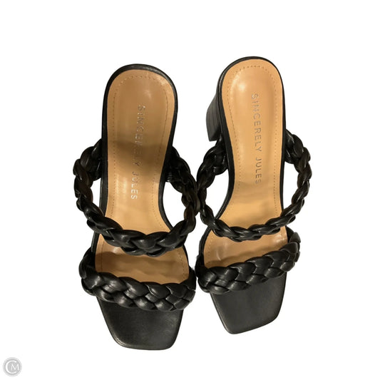 Sandals Heels Block By Sincerely Jules In Black, Size: 8