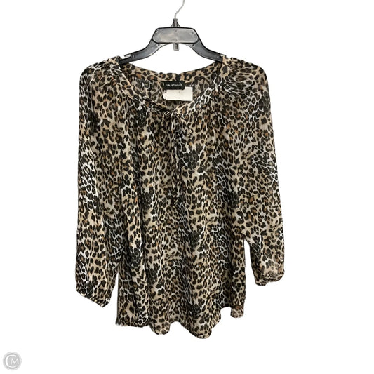 Top Long Sleeve By In Studio In Animal Print, Size: L