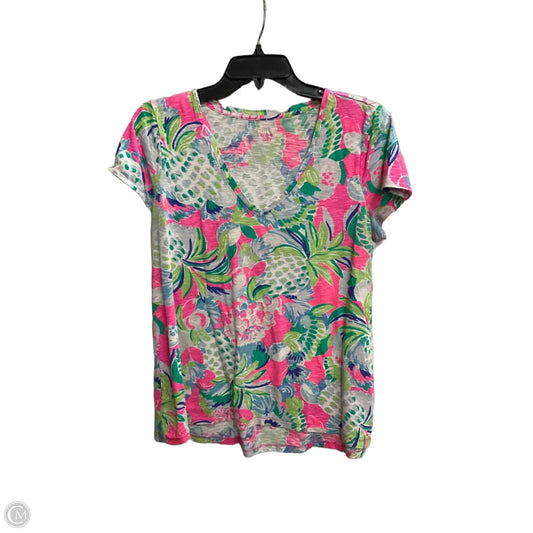 Top Short Sleeve Designer By Lilly Pulitzer In Multi-colored, Size: M