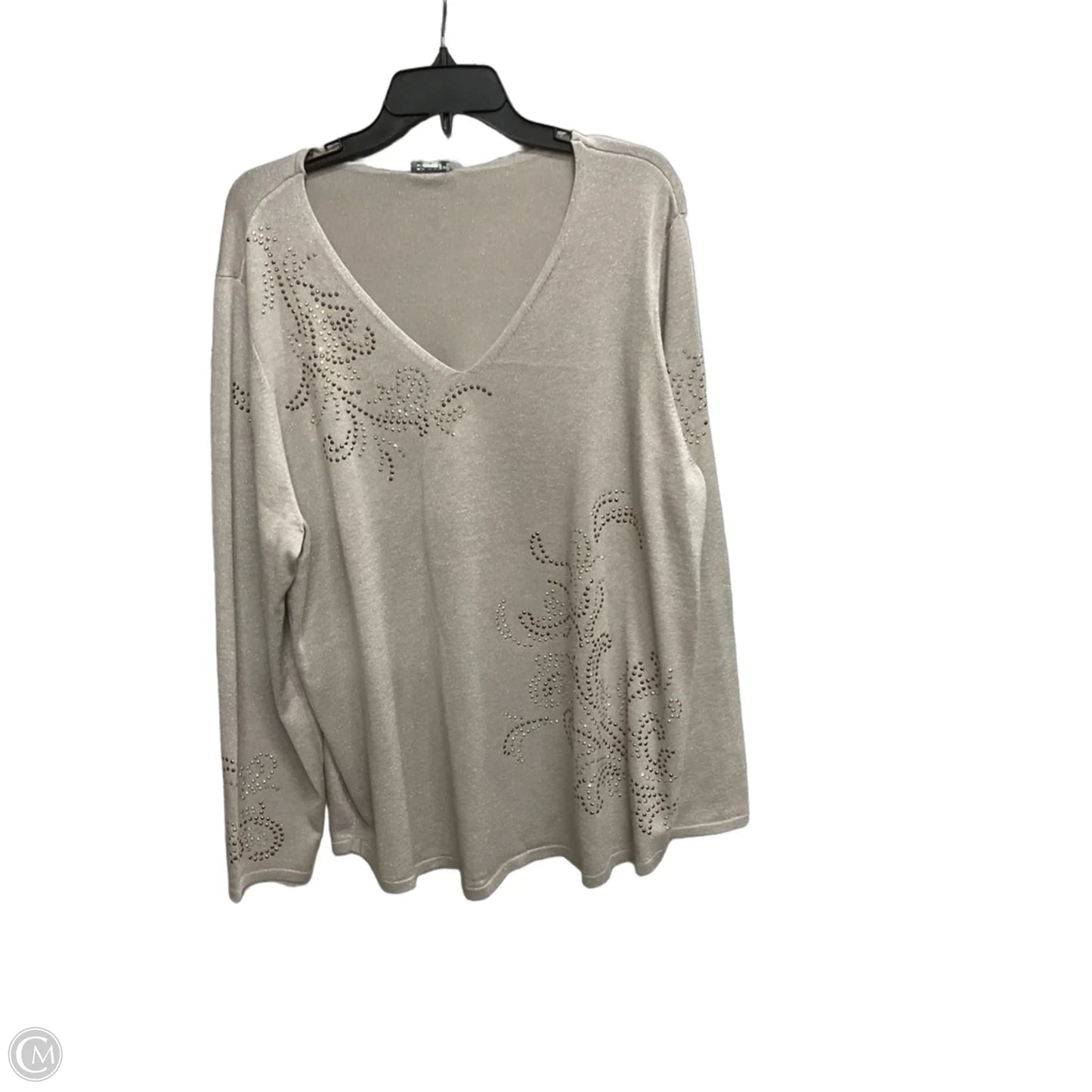 Top Long Sleeve By Chicos In Brown, Size: Xxl