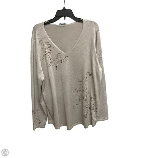 Top Long Sleeve By Chicos In Brown, Size: Xxl